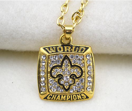 NFL New Orleans Saints World Champions Gold Pendant